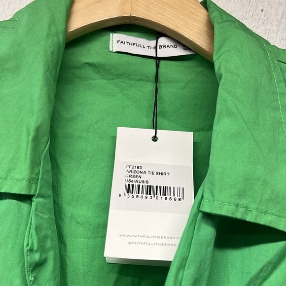 NEW REVOLVE FAITHFULL THE BRAND Arizona tie shirt green - Picture 3 of 7